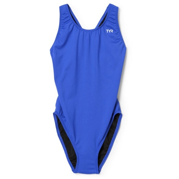 TYR Durafast Elite Maxfit swimsuit front view, showing full-coverage design for competitive swimming
