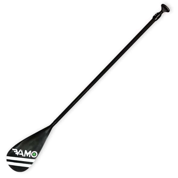 Vamo TourFlex adjustable SUP paddle in use on calm lake waters