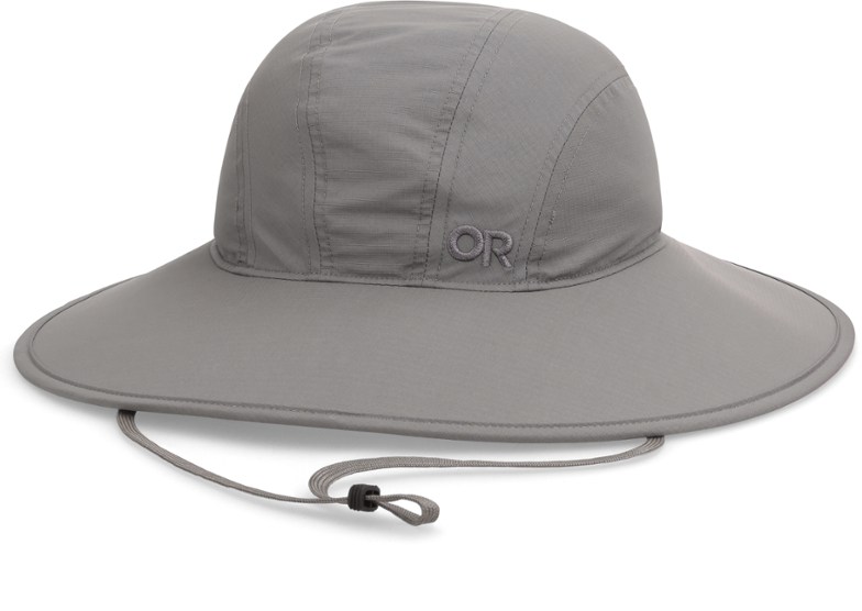 SolarShield Wide Brim Sun Hat for Women - side view showing its wide brim and chin strap