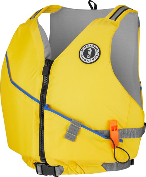 Journey lightweight PFD showing side view and storage pocket use.