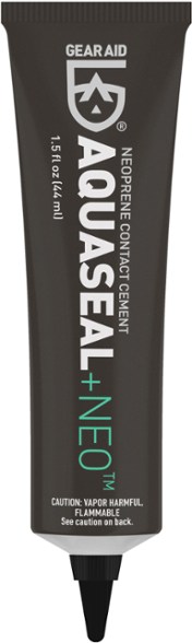 Front angle of AquaSeal NeoGrip Pro bottle showing neoprene contact cement label