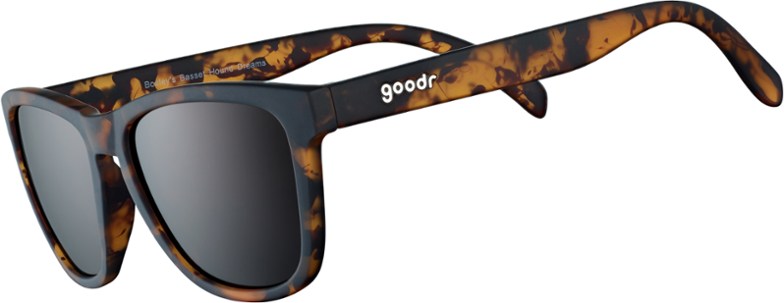TrailGlow OGs sunglasses front view showing polarized lenses and classic frame shape