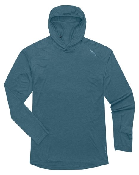 Men's performance hoodie with UPF 50+ sun protection, ideal for watersports and outdoor activities