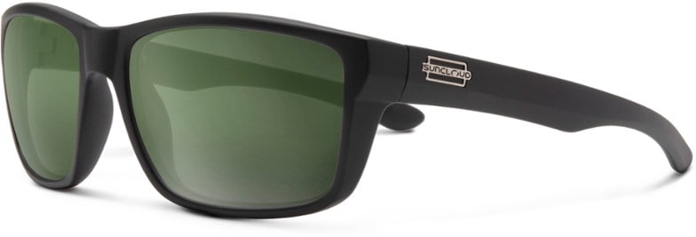 Front view of sleek matte black polarized sunglasses showcasing their stylish design.