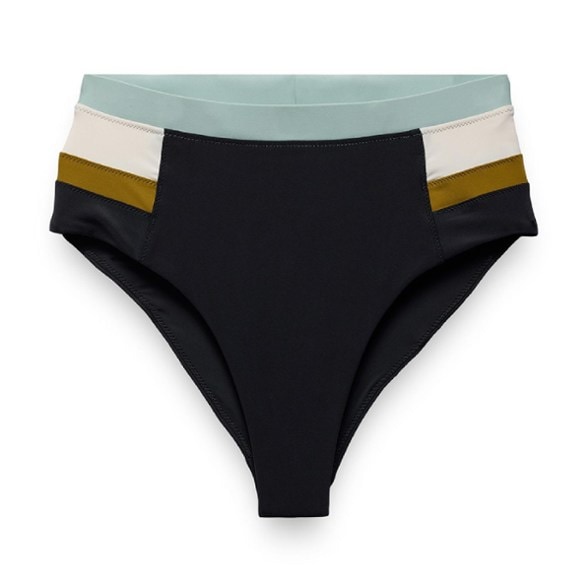 High-rise women's swimwear bottoms with stay-put waistband in vibrant color