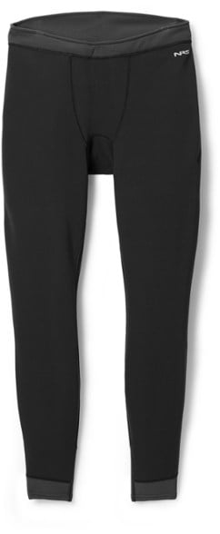 Front view of men's paddle pants showing waistband and form-fit design