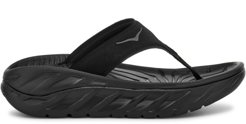 HOKA Women's Recovery Flip Flops - side view, showcasing the ergonomic strap design and cushioned midsoles