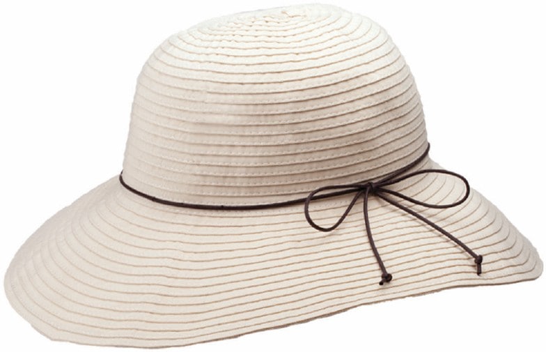 Goldcoast Hillary women's sun hat with wide brim, worn at the beach