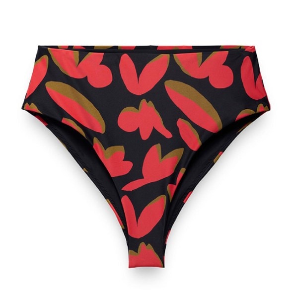 Lahari high-rise swimsuit bottoms showcasing the cheeky cut from the back, perfect for beach outings.