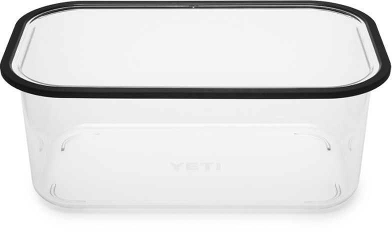 Top-down view of YETI cooler basket securely placed inside Roadie 24