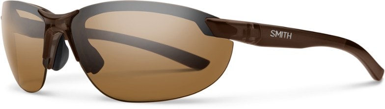 Smith Parallel 2 polarized sunglasses in action during a run, showcasing their lightweight design and fit.
