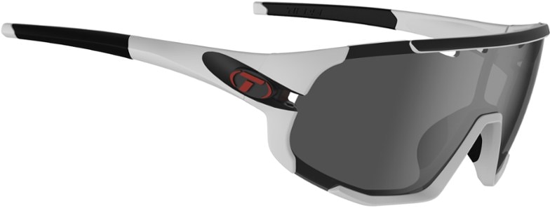 Tifosi Sledge sunglasses in Matte Black with Smoke lenses, worn during trail running