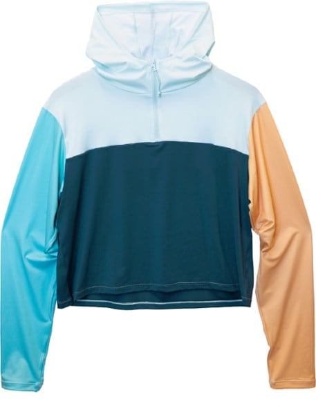 Front view of Nani Women's Quarter-Zip Sun Protection Top showcasing the relaxed fit and quarter zip design.