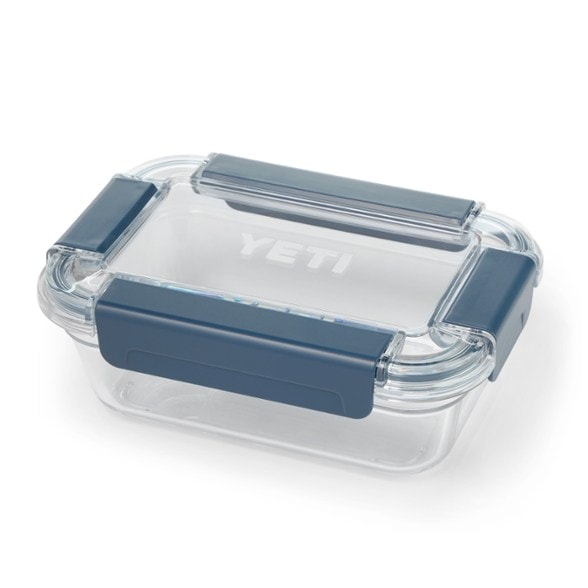 YETI food storage container with salad inside, showing leakproof seal