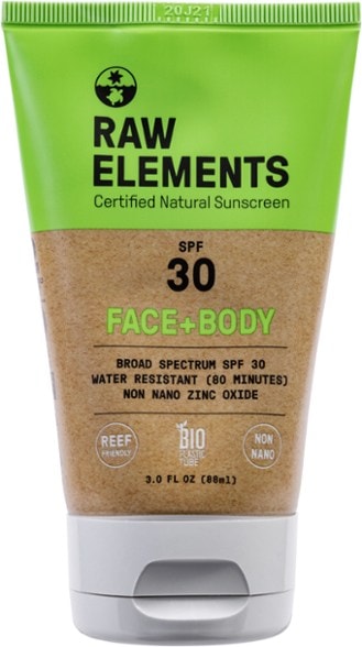 Front view of SunKind SPF 30 face sunscreen tube showing branding and 3 oz size