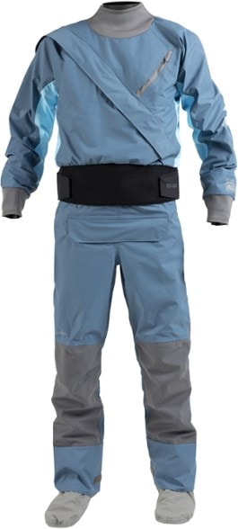 Hydrus 3L Meridian dry suit for men—worn while kayaking in rough water.