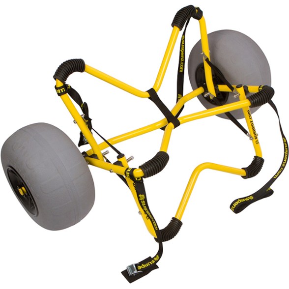 ToroCart Heavy Duty Kayak Cart with Wheels in use on a sandy beach