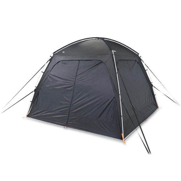 Dometic GO Compact Camp Shelter Door & Wall Kit installed at campsite.