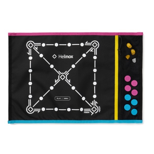 YutNori game setup on a camping table, ready for play