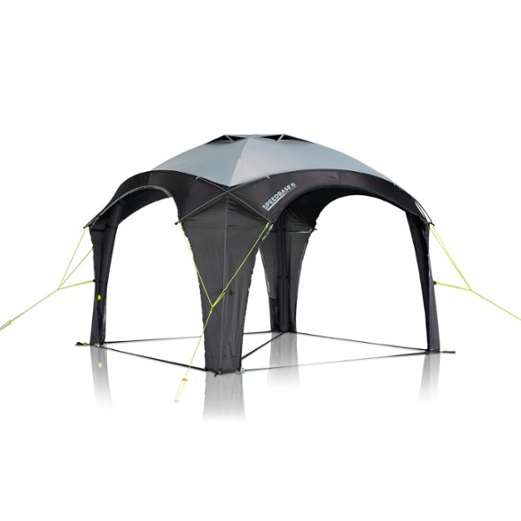 Zempire Speedbase 2 Inflatable Camping Shelter setup in a forest setting, showcasing its spacious interior.