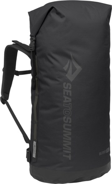 Summit Voyager 75L Dry Bag Backpack front view with adjustable straps.