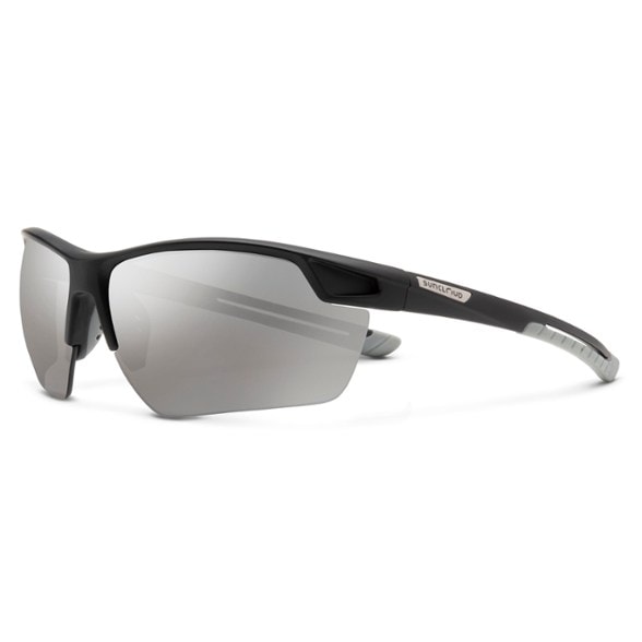 Side view of Suncloud contender polarized sunglasses showing design detail.