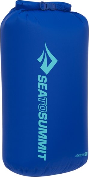 Side view of 35L waterproof dry bag for hiking.