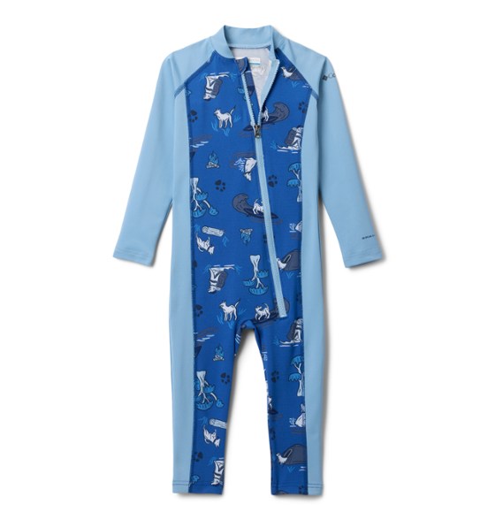 Columbia Sandy Shores UPF 50 baby sun suit on toddler at beach